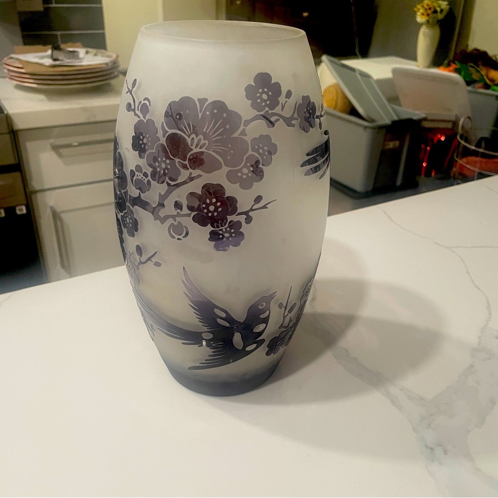Antique Cameo Satin Glass